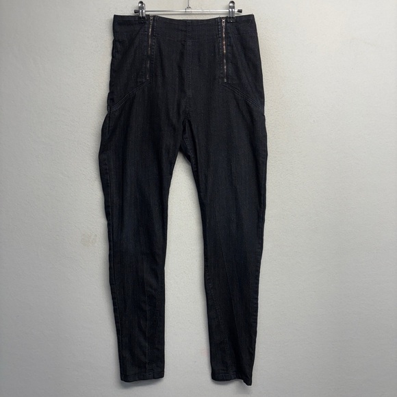 Prairie Underground L Dark Wash Denim Pants Skinny Zip Apron High Rise L - Picture 1 of 6